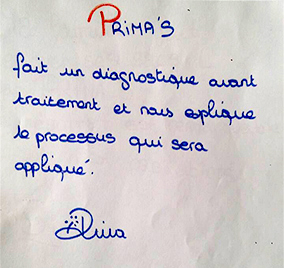 奢侈品護理-Primas在護理前會作物件的診斷，並向我解釋讓我清楚知道護理的過程和效果。