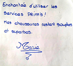 奢侈品護理-我太高興(滿意)Primas的服務了，它讓我的鞋子軟適有彈性，棒透了！